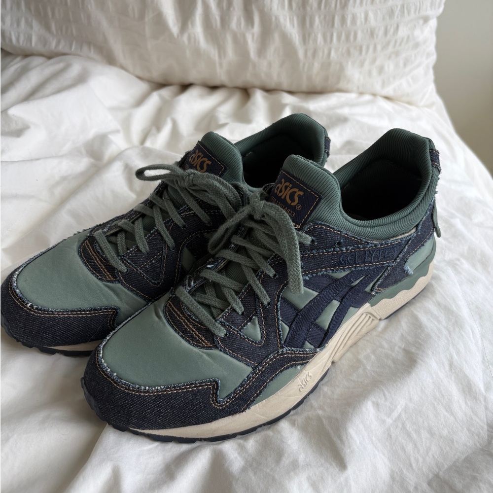 Asics Green and Blue Retro Sneakers